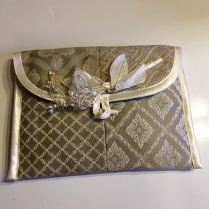 Wedding Clutch w/ Feather Hair Clip